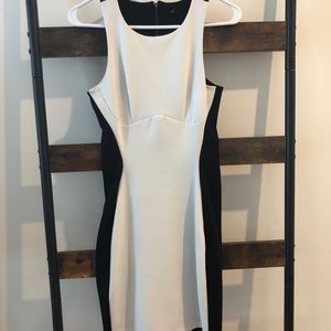 Black and white Figure forming dress